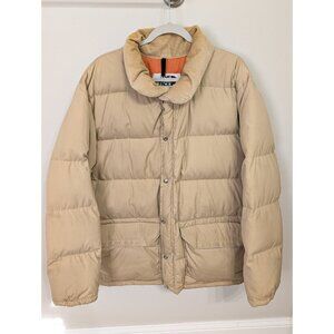 Vtg North Face Brown Label 70s Down Puffer Jacket Double Zip Ski Corduroy Collar